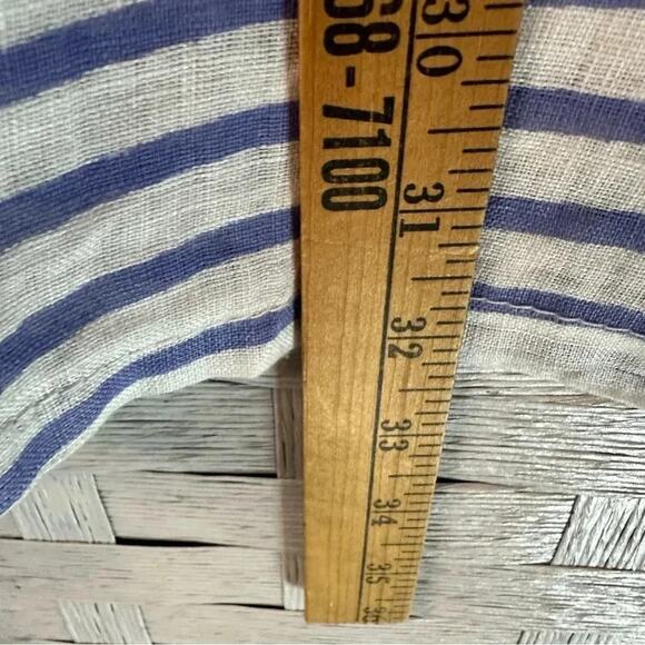 Alessia Pacino made in Italy linen shirt dress blue and white tie neckline - Picture 6 of 8